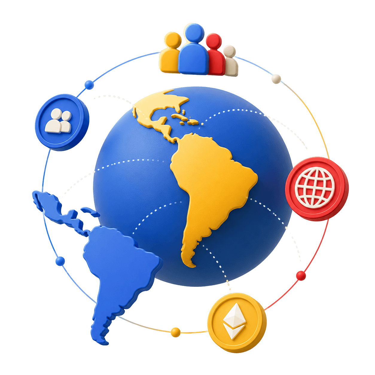 Illustration of the world representing Latin Link's global reach