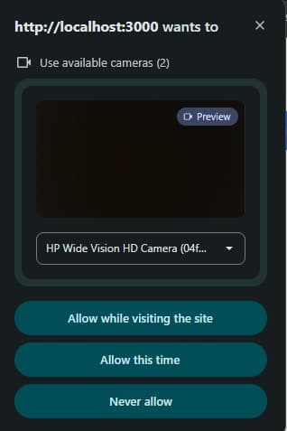 Turn on the camera